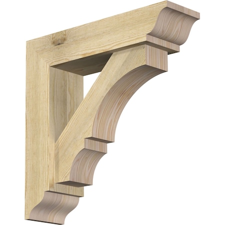 Balboa Traditional Rough Sawn Bracket W/ Offset Brace, Douglas Fir, 6W X 22D X 22H